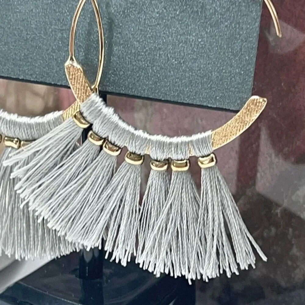 Massinni Gold Hoop w/ Silver Tassel Earrings $16 or bundle 3 for $25